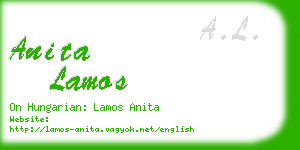 anita lamos business card